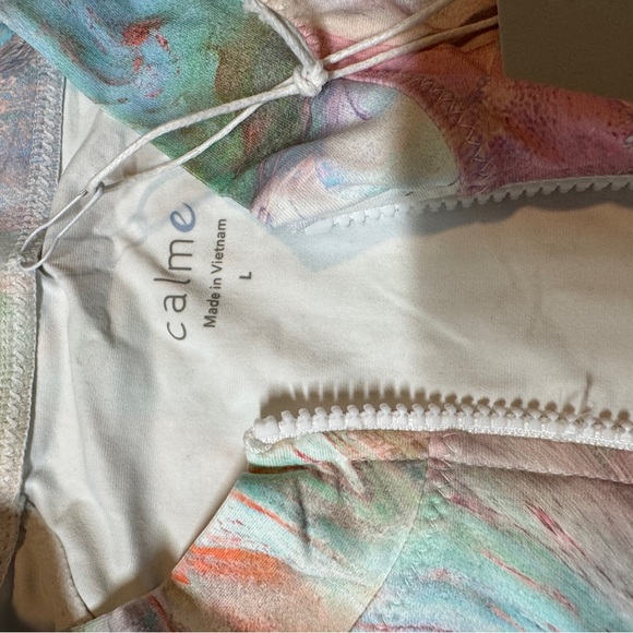 NWT JOHNNY WAS Calme multi color marble swirl swim shirt/suft in multi L - Picture 3 of 7